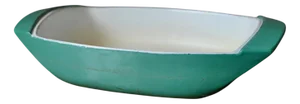 Almond Green Cast Iron Dish by Raymond Loewy for Le Creuset, 1950s
