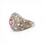 Antique Art Deco Platinum Ring - Pink Tourmaline & Diamonds - Circa 1920, Size 5 For Sale - Image 4 of 6