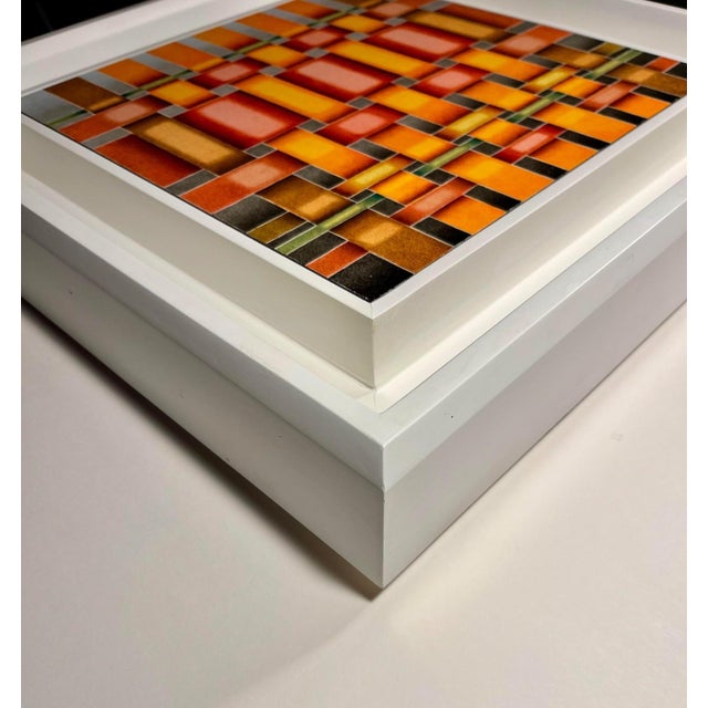 Contemporary 2011 Original Painting on Panel Weaving #16 (For David) by Mark Leonard 12"x`12" For Sale - Image 3 of 11