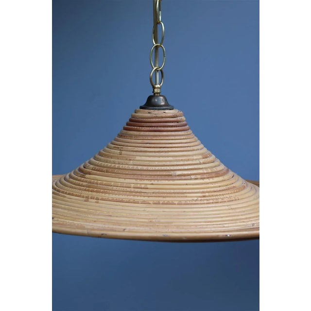 Mid-Century Modern Italian Bamboo Chandelier, 1950s For Sale - Image 3 of 8