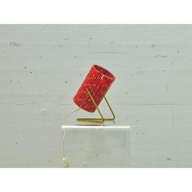 Table Lamp with Fabric Shade and Brass Frame, 1960s, in Very Good conditions. Designed 1960 to 1969 European Plug (up to...