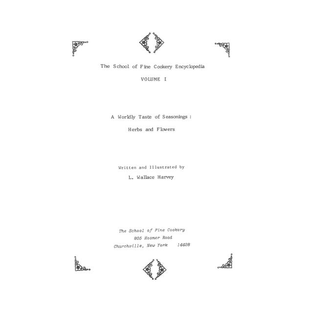 HARVEY, L. Wallace [390] pp. The School of Fine Cookery 1981 11 3/8" x 9"