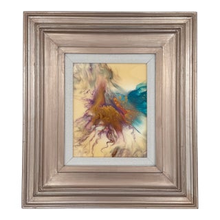 Original Abstract Fluid Art Painting Signed Framed Contemporary Art For Sale