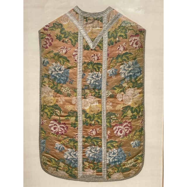 French Eighteenth Century French Silk Chasuble, Ecclesiastical Vestment For Sale - Image 3 of 4