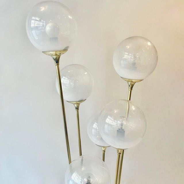 Alberello Floor Lamp in Brass and Glass from Stilnovo, Italy, 1960s For Sale - Image 6 of 13