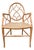 Vintage McGuire Style Faux Bamboo Rattan Spider Web Design Cracked Ice Caned Seat Armchair For Sale