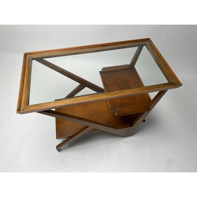 Wood Mid-Century Italian Wooden Bar Cart by Charlotte Perriand, 1950s For Sale - Image 7 of 11