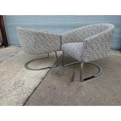 Pair of Barrel Lounge Chairs Attributed to Pace Furniture, Chrome Bases, 1968 For Sale - Image 10 of 17