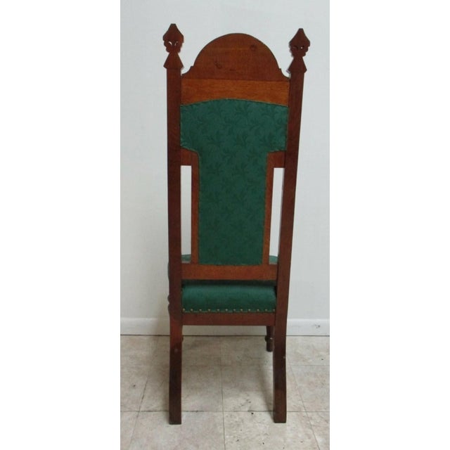 Antique Victorian Throne Chair Carved Oak Church Chapel Masonic For Sale - Image 13 of 13