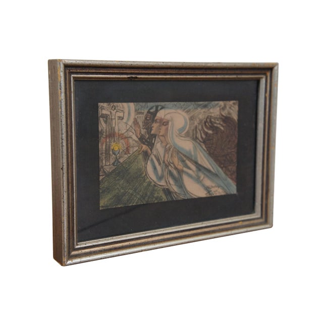 Early 20th century hand colored lithograph postcard print of "Alleen de Christus Kan Alles Redden" (Only the Christ Can...