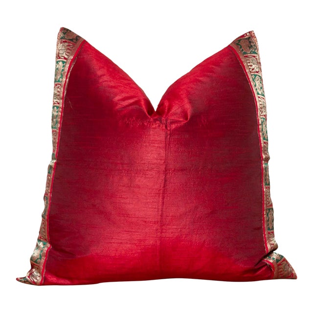 Cherry Festive Silk Euro Pillow Cover For Sale