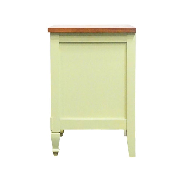 Cream Bassett Furniture Ticino Collection Cream Painted 24" Nightstand W. Solid Cherry Top 238-96-270 For Sale - Image 8 of 10