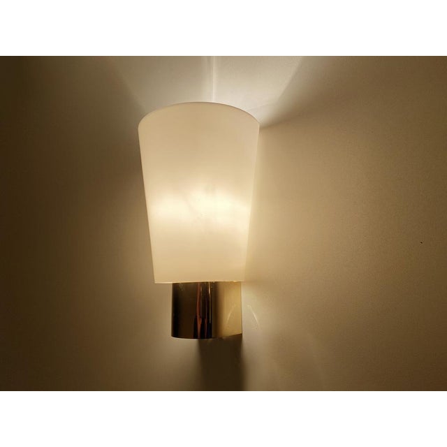 Metal Vintage Gilded Glass Sconces from Limburg, Set of 3 For Sale - Image 7 of 13