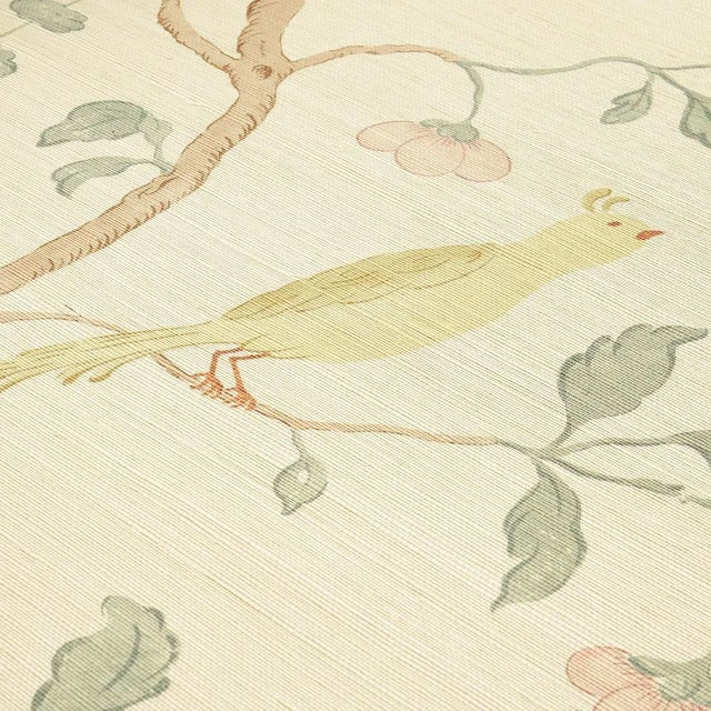 Schumacher SAMPLE - Schumacher Wisteria Sisal Wallpaper In Teal & Soft Pink For Sale - Image 4 of 5