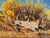 Contemporary Asleep in a Field of Gold by Jeff Slemons | Soft Pastel on Sanded Paper Landscape with trees and fallen log For Sale - Image 3 of 4