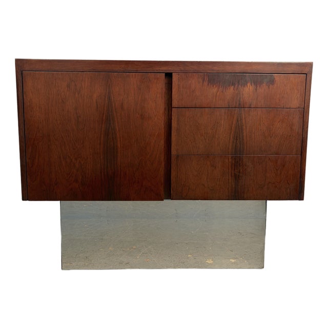 Mid 20th Century Danish Rosewood and Chrome Credenza For Sale