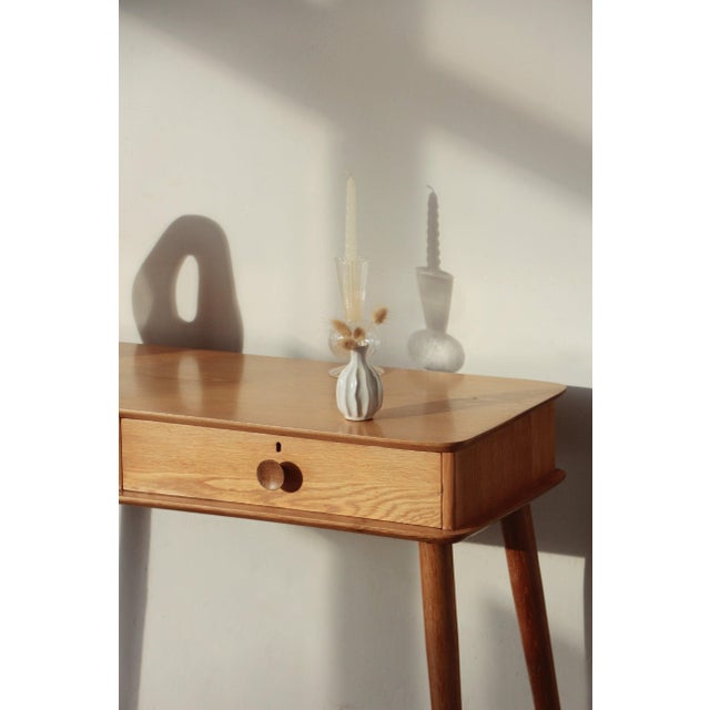 1960s Vintage Console Table in Oak, 1960s For Sale - Image 5 of 15