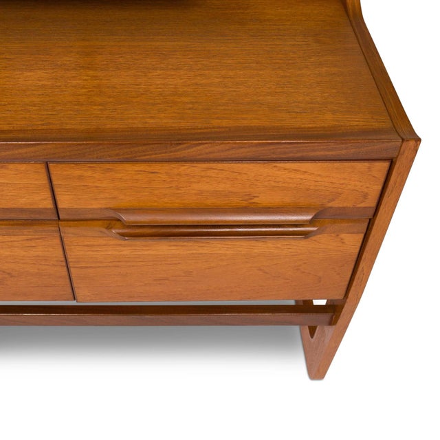 Brown Vintage Mid-Century G-Plan Lowboy Dresser With Vanity For Sale - Image 8 of 12