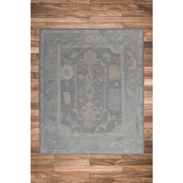 Brown & Gray Handwoven Turkish Oushak Rug 12'2" X 14'10" For Sale In Houston - Image 6 of 6