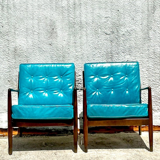 Mid-Century Modern Vintage Mid-Century Modern Lounge Chairs After Dux- a Pair For Sale - Image 3 of 7