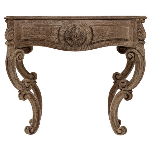 19th Century French Baroque Revival Carved Wooden Console Table For Sale - Image 15 of 18