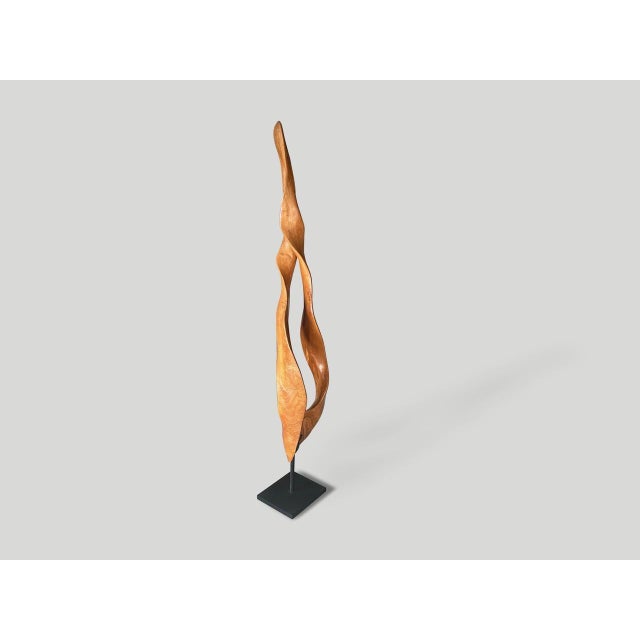 Andrianna Shamaris Minimalist Mahogany Wood Sculpture For Sale - Image 4 of 6