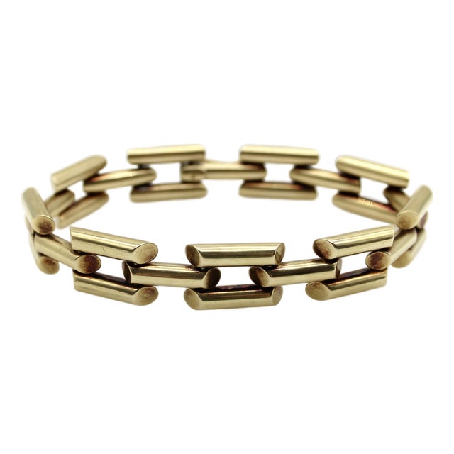 1940s Retro 14k Gold Tiffany & Co. Small Tank Line Bracelet For Sale