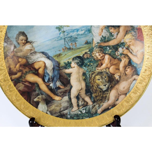 Blue Italian Porcelain Charger, Mid-20th Century For Sale - Image 8 of 18