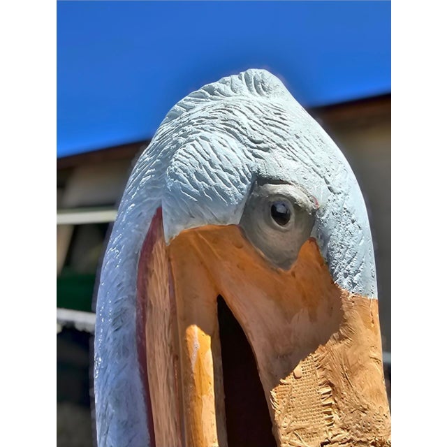 1960s Monumental Metal Jumbo Nautical Pelican on Stand For Sale - Image 16 of 17