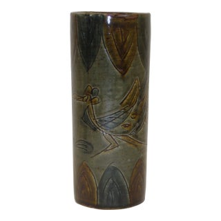 Mid Century Modern Japanese Otagiri Pottery Vase For Sale