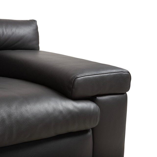 Courage Leather Chrome Corner Sofa in Grey Anthracite with Manual Function by Ewald Schillig For Sale - Image 6 of 18