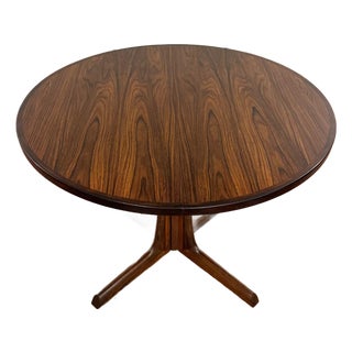 Gudme Danish Small Round Rosewood Dining Table With Leaf For Sale