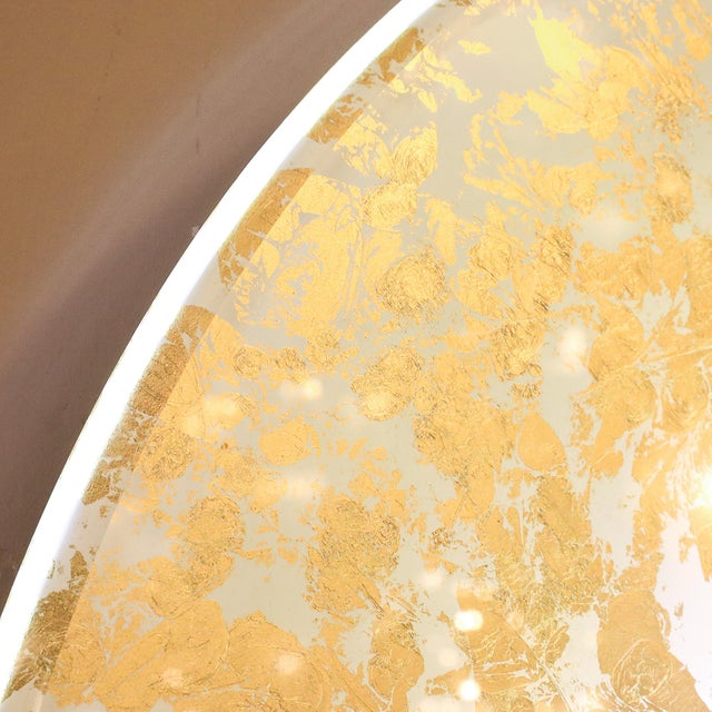 Mid-Century Modernist Round 24 Karat Gold Leaf Illuminated Murano Glass Mirror For Sale - Image 17 of 17