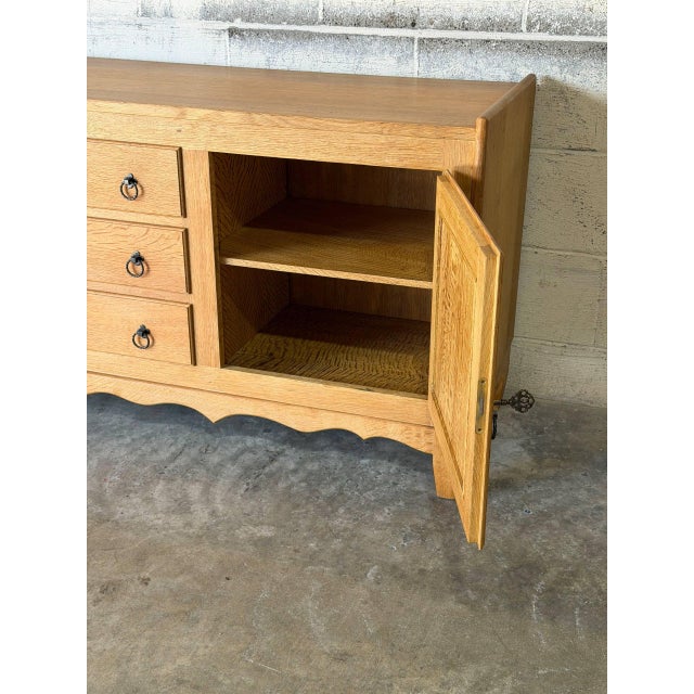 Oak Low Sideboard Credenza With Ring Pulls Mid-Century Modern 1970s For Sale - Image 10 of 13