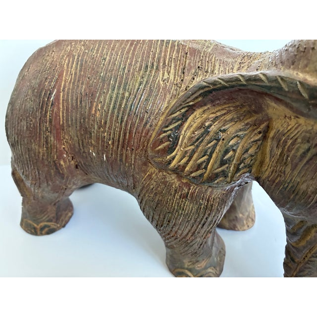 Vintage Terracotta Asian Elephant Decorative Statue | Garden Statuary For Sale - Image 6 of 12