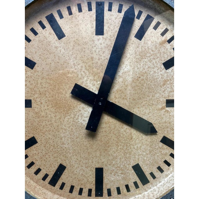 Bauhaus Large German Pre War Railway Clock, 1930s For Sale - Image 3 of 9