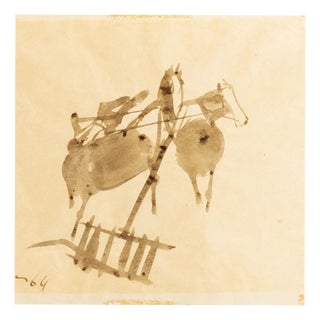 Espiga Pinto, Animalistic Composition, 1960s, Watercolor For Sale