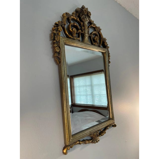 Vintage French Style Gold Gilt Beveled Wall Mirror | Chairish