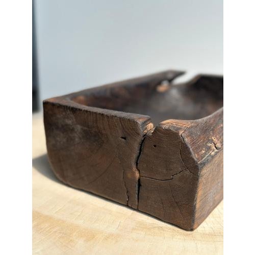Asian Rectangular Dark Brown Teak Bowl For Sale - Image 17 of 18