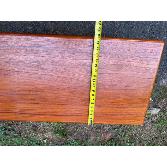 Danish Mid Century Teak Floating Top Design Low Console Table. For Sale - Image 10 of 13