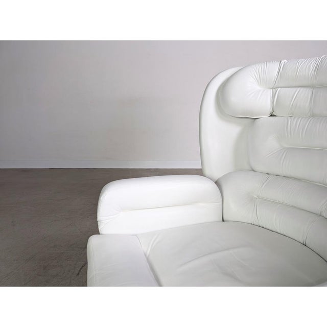 Glass Original Elda Chair in White Leather by Joe Colombo For Sale - Image 7 of 12