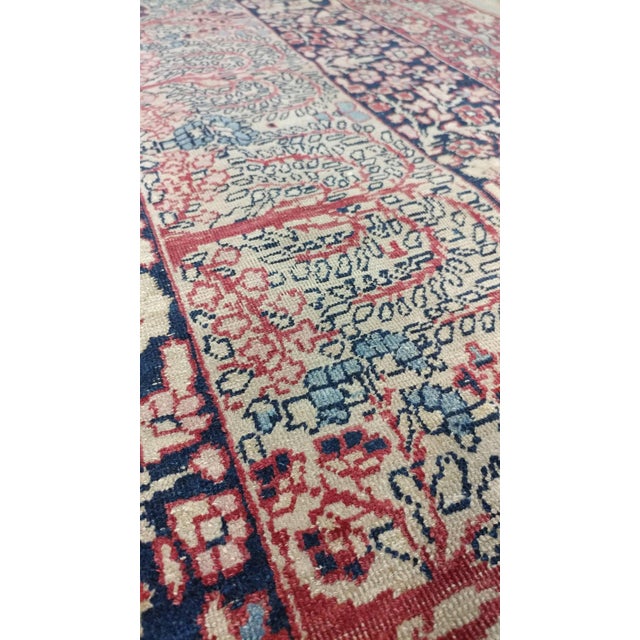 Antique Lavar Kerman Carpet, Handmade Wool Carpet, Multi-Color, Ivory, Red Wine For Sale - Image 4 of 18