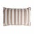Contemporary Striped Outdoor Happy Frame Pillow Beige and White with Piping For Sale - Image 3 of 3