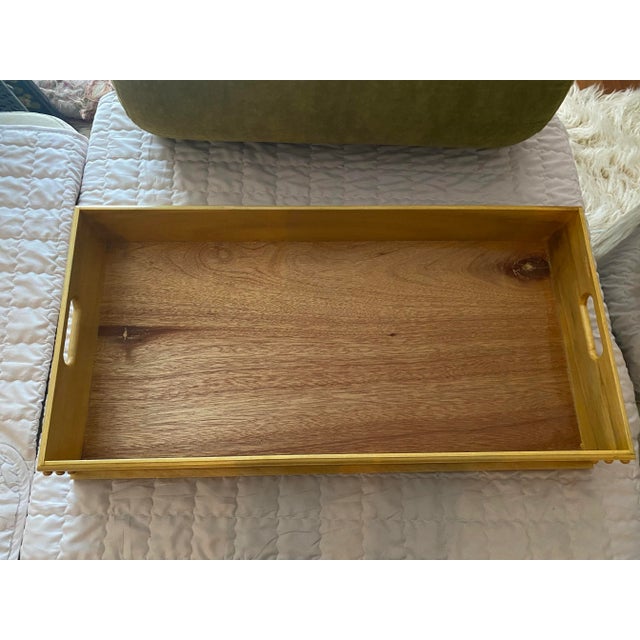 Vintage Oversized Acacia Wood Kitchen Countertop/ Serving Display Tray For Sale - Image 9 of 9