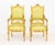 Pair of Louis XVI Style Giltwood Fauteuils, with green floral upholstered seat and back, ribbon crest, acanthus leaf motif...