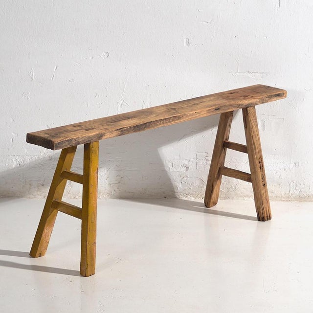 Antique Elm Footboard Bench, 1870s For Sale - Image 12 of 12
