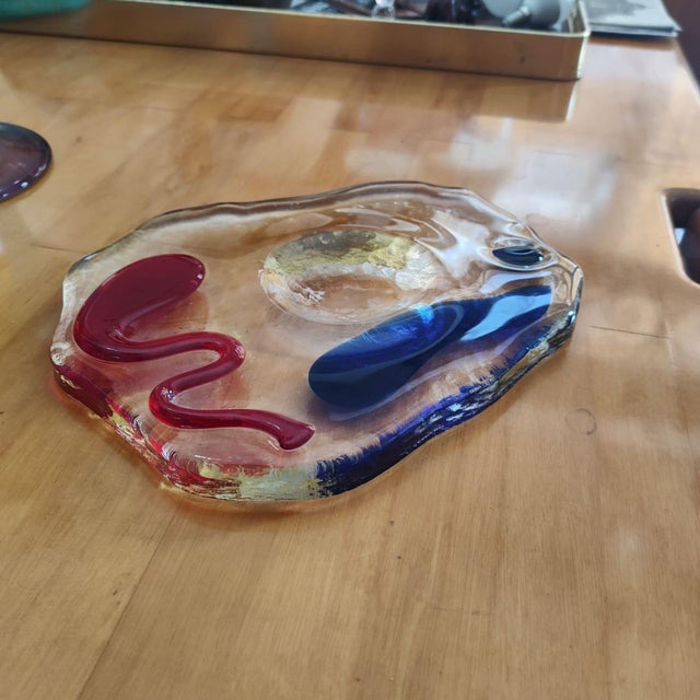 1980s 1980s Luigi Serafini for Memphis Extra Signed Murano Glass Ashtray and Catchall For Sale - Image 5 of 13