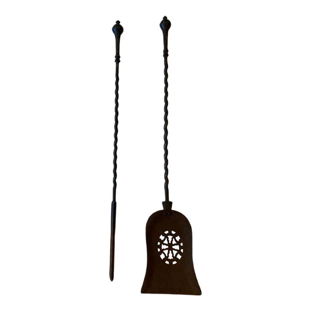 Iron Fire Tools, 18th-Century, Set of 2 For Sale
