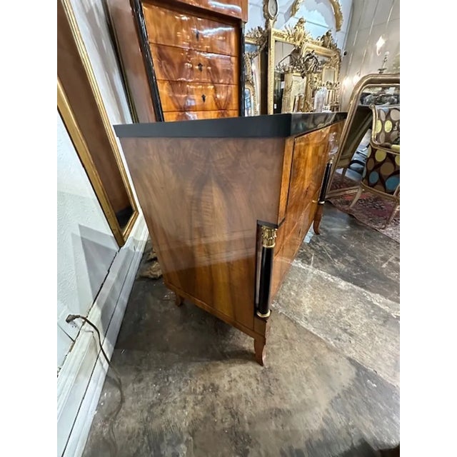 Wood 19th Century Biedermeier Commode With Ebonized Details For Sale - Image 7 of 11