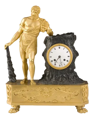Empire Clock in Ormolu and Patinated Bronze